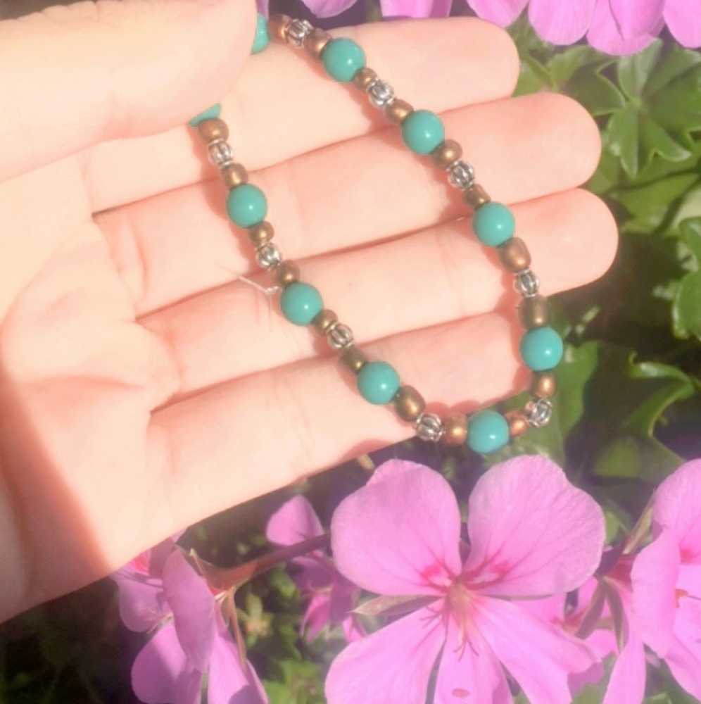 Handmade Turquoise beaded bracelet
